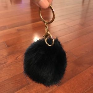 Real rabbit fur Pom Pom keychain